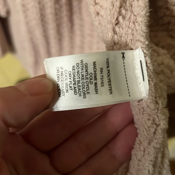 ⭐️Cupio Light Pink Open Front Chunky Knit Long Sleeve Cardigan Size M - Picture 13 of 14